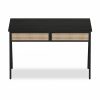 Campbell Large Office Desk, Black & Cane