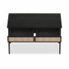 Campbell Large Office Desk, Black & Cane