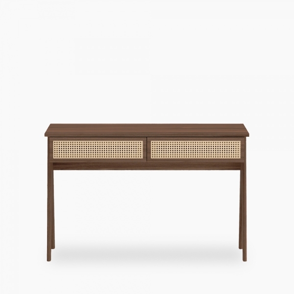 Campbell Large Office Desk, Walnut Effect & Cane