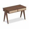 Campbell Large Office Desk, Walnut Effect & Cane