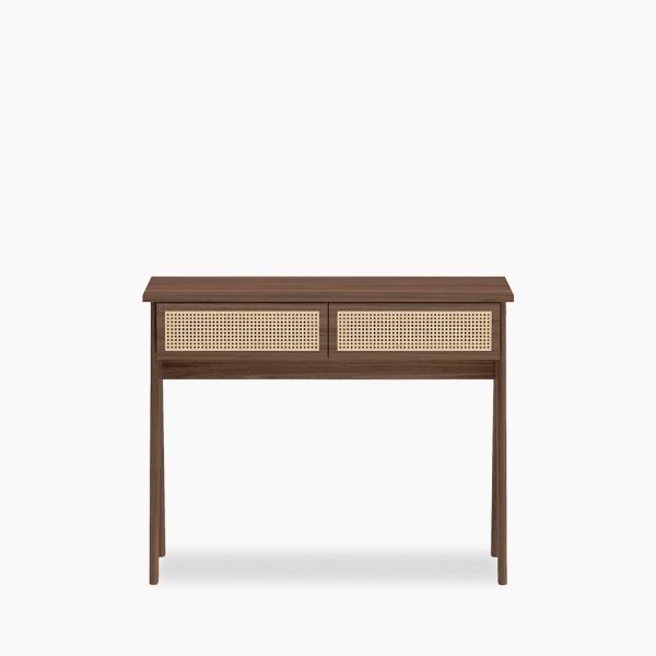 Campbell Office Desk, Walnut Effect & Cane