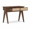 Campbell Office Desk, Walnut Effect & Cane