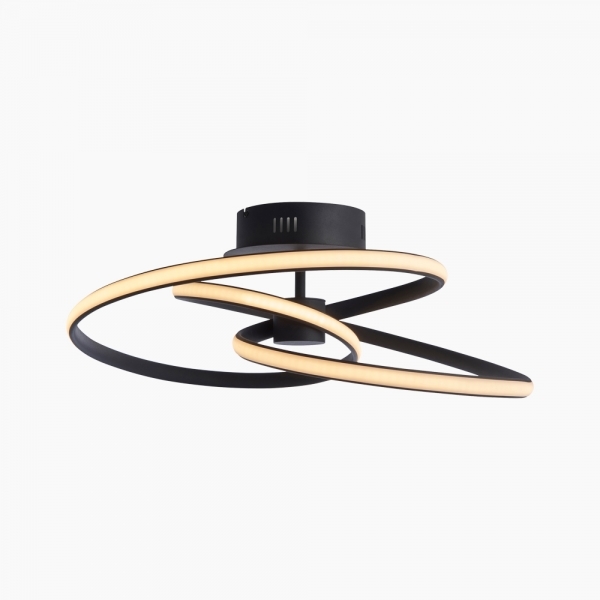 Cara Flush Ceiling Light, Black