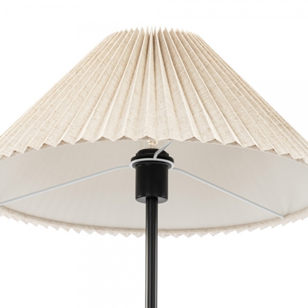Danika Pleated Shade Floor Lamp, Linen & Brown Marble