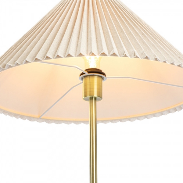 Danika Pleated Shade Floor Lamp, Linen & Walnut