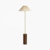 Danika Pleated Shade Floor Lamp, Linen & Walnut