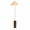Danika Pleated Shade Floor Lamp, Linen & Walnut