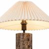 Danika Pleated Shade Table Lamp, Linen & Brown Marble