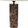 Danika Pleated Shade Table Lamp, Linen & Brown Marble