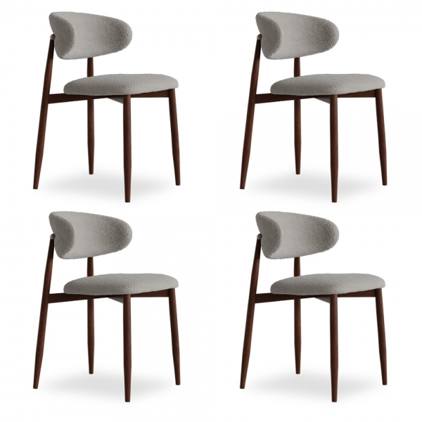 devan-halston-4-chair-dining-set-walnut-speckled-stone-sustainable-boucle-p46187-2882124_image Devan & Halston 4 Chair Dining Set, Walnut & Speckled Stone Sustainable Boucle