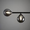 Elias Pendant Chandelier, Smokey Glass & Chrome Black