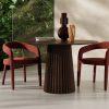 Eliza 4 Seat Round Dining Table, Walnut