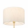 Elodie Floor Lamp, White Linen & Walnut