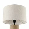 Emberlyn Table Lamp, White Linen & Travertine