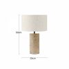 Emberlyn Table Lamp, White Linen & Travertine