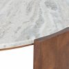 Emil Round Coffee Table, Dark Mango Wood & Grey Marble
