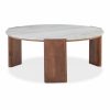 Emil Round Coffee Table, Dark Mango Wood & Grey Marble