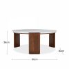 Emil Round Coffee Table, Dark Mango Wood & Grey Marble