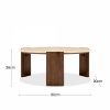 Emil Round Coffee Table, Dark Mango Wood & Travertine