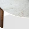 Emil Round Coffee Table, Dark Mango Wood & White Marble