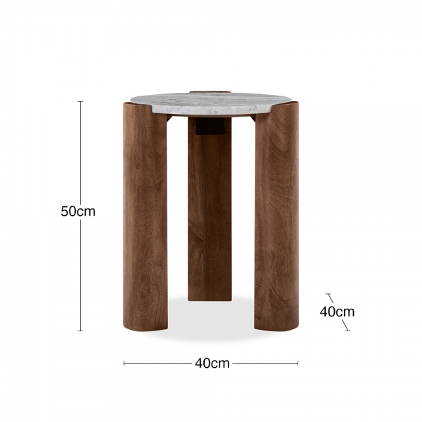 emil-round-side-table-dark-mango-wood-grey-marble-p44567-2871823_image Emil Round Side Table, Dark Mango Wood & Grey Marble