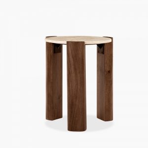 emil-round-side-table-dark-mango-wood-travertine-p44565-2874267_image Emil Round Side Table, Dark Mango Wood & Travertine