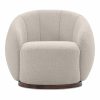Emile Swivel Armchair, Speckled Stone Sustainable Boucle