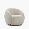 Emile Swivel Armchair, Speckled Stone Sustainable Boucle