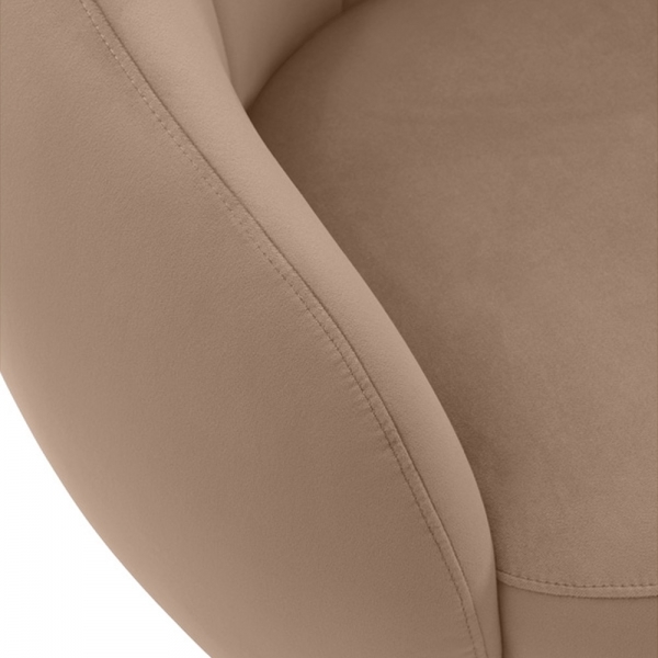 Emile Swivel Armchair, Taupe Sustainable Velvet