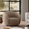 Emile Swivel Armchair, Taupe Sustainable Velvet