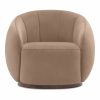 Emile Swivel Armchair, Taupe Sustainable Velvet