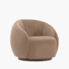 Emile Swivel Armchair, Taupe Sustainable Velvet