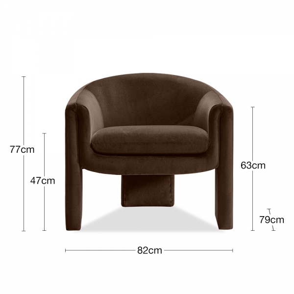 Findlay Accent Armchair, Mocha Brown Sustainable Velvet