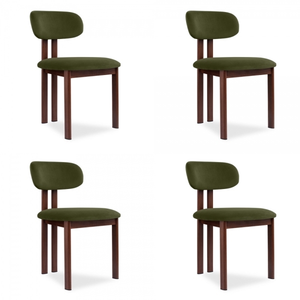 finnley-arbor-4-chairs-dining-set-walnut-olive-green-sustainable-velvet-p46183-2882125_image Finnley & Arbor 4 Chairs Dining Set, Walnut & Olive Green Sustainable Velvet