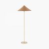 Francia Floor Lamp, Rattan & Brass