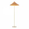 Francia Floor Lamp, Rattan & Brass