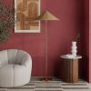 Francia Floor Lamp, Rattan & Brass