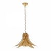 Freda Palm Leaf Pendant, Antique Brass
