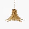 Freda Palm Leaf Pendant, Antique Brass