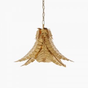 Freda Palm Leaf Pendant, Antique Brass