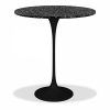 Fulham Round Bar Table, Black Terrazzo & Black