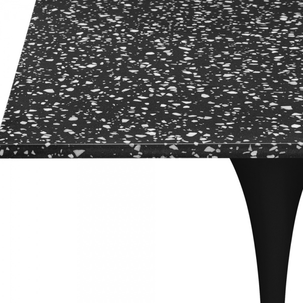 Fulham Square Bar Table, Black Terrazzo & Black