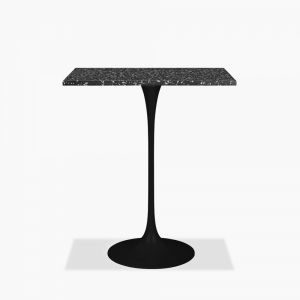 Fulham Square Bar Table, Black Terrazzo & Black