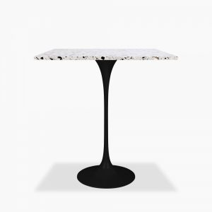 Fulham Square Bar Table, Terrazzo & Black 80cm