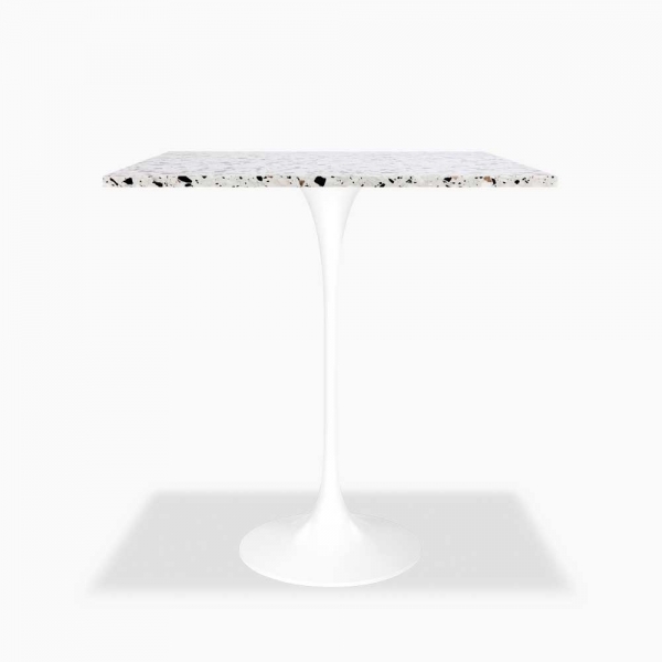 Fulham Square Bar Table, Terrazzo & White