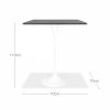 Fulham Square Bar Table, White Marble & White