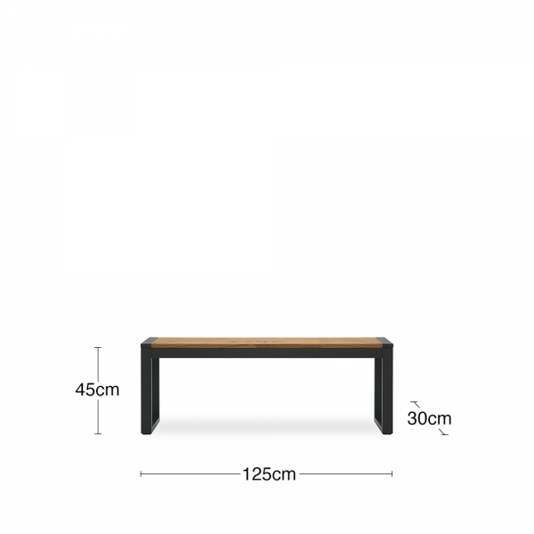 Gastro 2 Bench Dining Set, Elm Wood & Black