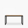 Gastro 4 Seat Wooden Dining Table, Elm Wood & Black