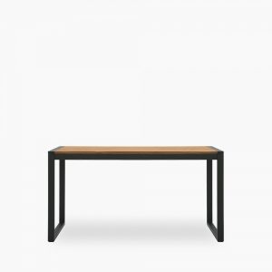 Gastro 4 Seat Wooden Dining Table, Elm Wood & Black