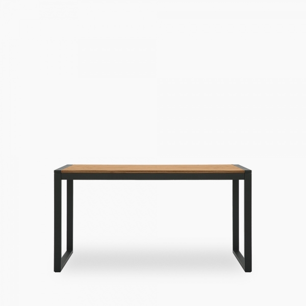 Gastro 4 Seat Wooden Dining Table, Elm Wood & Black